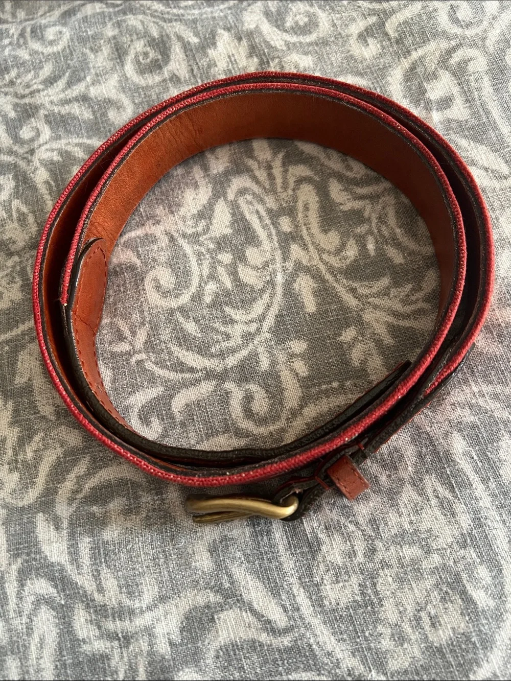 Smathers & Branson Mens Golf Needlepoint Belt Leather Size 38 Duck Dog Hunting